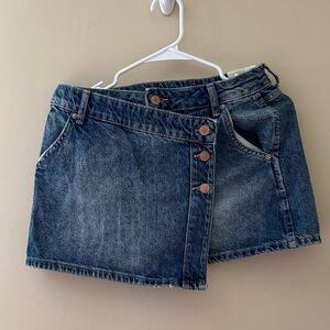 Free People Dark Blue Denim Mini Skirt